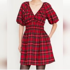Old Navy Red Plaid Mini Dress